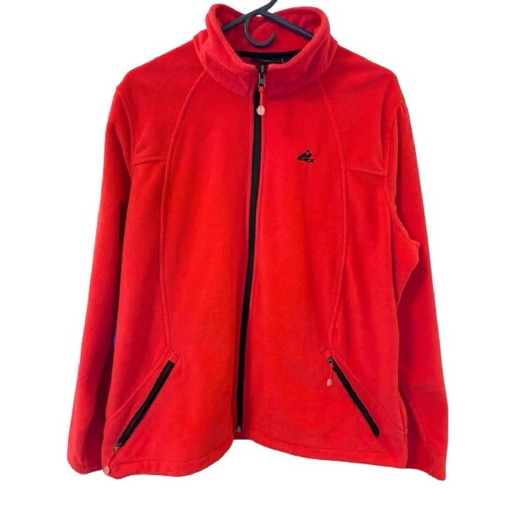 Apex Womens Pink/Red Full Zip Fleece Jacket Mock Neck Outdoor Activewear Small